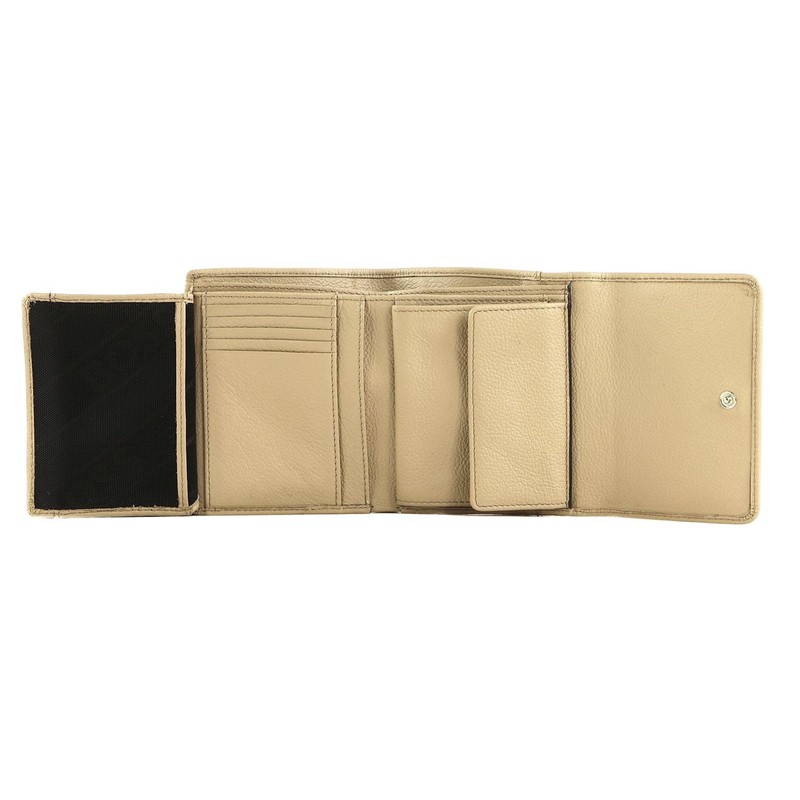 BOSS Women's Alyce Trifold Wallet, light beige