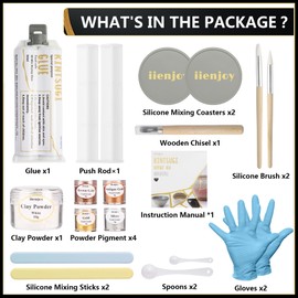 iienjoy Kintsugi Repair Kit, 4 Colors Food Safe Kintsugi Kit Repairs Broken Ceramics, Jade, Glass, Meaningful Pottery, Kintsugi Gold Glue for Ceramics and Porcelain Repair Perfect for Beginners