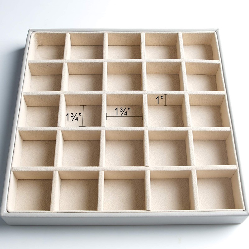 Frebeauty Earring Organizer Classic Jewelry Box 50 Slots Double Layer