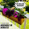 Patio Wise Acacia Wood Railing Planter Box, Outdoor Hanging Flower,