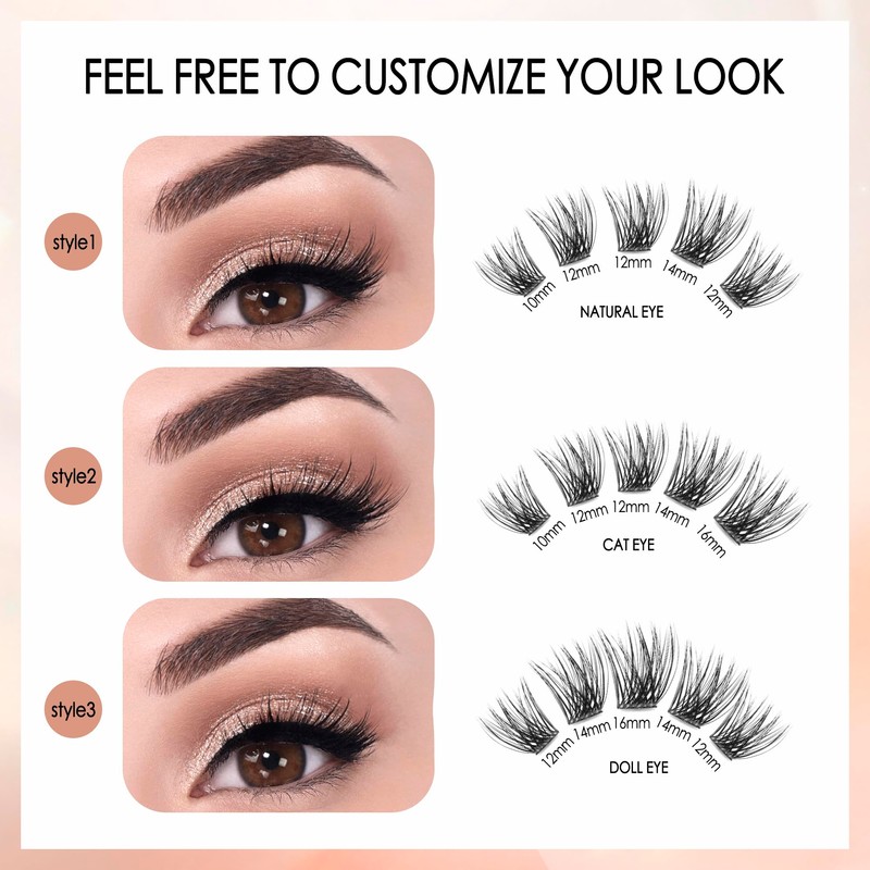 Cluster Lashes DIY Eyelash Extensions Kit with Bond and Seal