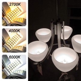 ALIDE E12 C7 LED Candelabra Bulbs 6000K Daylight White, 60W Halogen Equivalent, T6 Small Base 120V Light Bulbs 6W Cool White for Ceiling Fan Chandelier, 550lm 10-Pack
