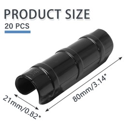 Kyuionty 20PCS Greenhouse Clamps Clips, 3/4 Inch Garden Buildings Tube Clips Plastic Pipe Clamps for Greenhouse Film, Sunshade Nets, Gardening (Black)