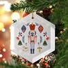 Pink Positive Glass Nordic Christmas Ornament | Festive Nutcracker and