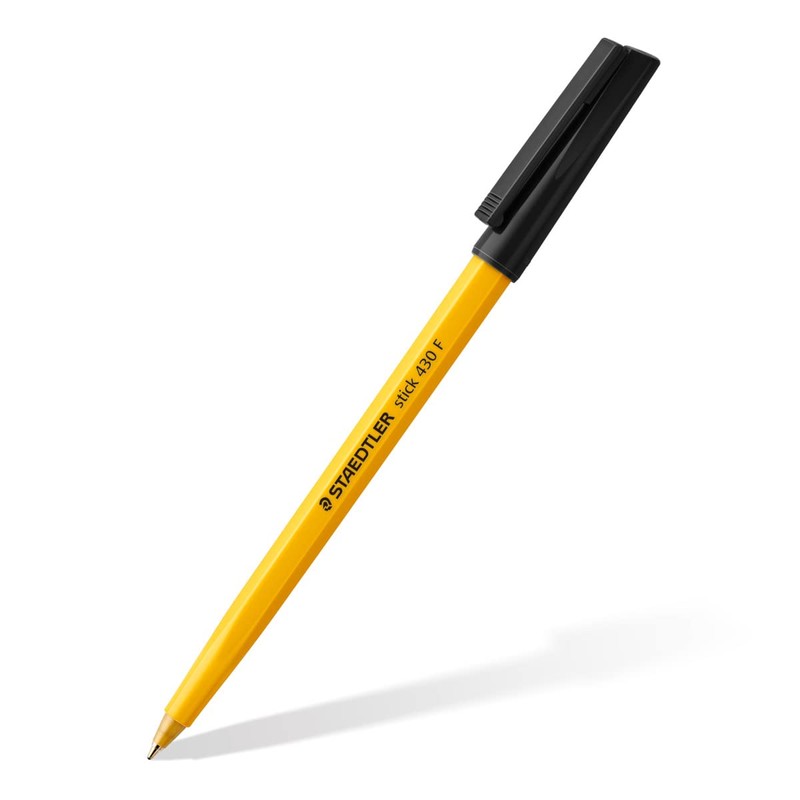 STAEDTLER Medium Stick 430 F-9 Ballpoint Pen Fine, Black, Box