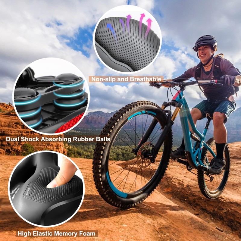 Qcdou Bicycle Saddle Men Women Comfortable Gel Ergonomic Bicycle Saddle