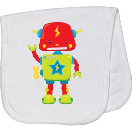 inktastic Toy Robot Baby Burp Cloth White 2776d