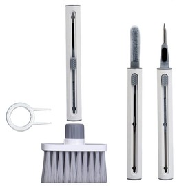 Cleaner Kit for AirPods, AHERO 5 in 1 Keyboard Cleaning Brush,Earphone Cleaning Pen,Earbuds Cleaner for Cleanging Headphones and Charging Case(White)