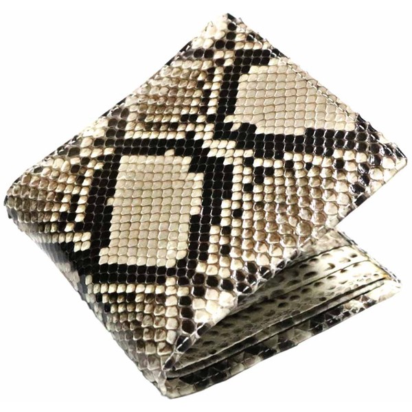 Belkut Diamond Python Snake Leather Bifold Wallet, Short Wallet, Python