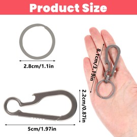 Sibba 2 Pcs Titanium Carabiner Keychain Clip Carabin Hook Small Heavy Duty Keychain Grips Multifunctional Backpack Clasps Anti Lost Quick Release Key Chain Organizer Accessory for Waist Pack
