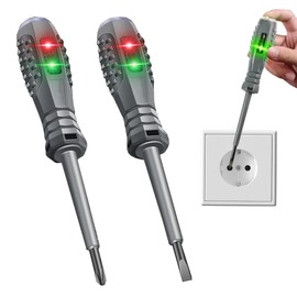 SKIKHN 2-in-1 High Torque Strong Magnetic Screwdriver Electricity Detector, 2 Pieces Voltage Tester, Electric Tester Screwdriver, Dual Light Colour Light Measuring Electric Pen, Electrical Accessories