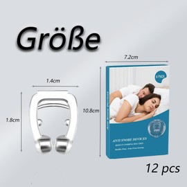 12 Pieces Snoring Splint Snoring Stopper Nose Separator - Anti-Snoring Device with Nose Dilator, Improves Breathing and Sleep Quality