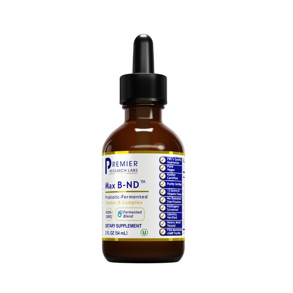 Premier Research Labs Max B-ND - Supports Liver Health, Energy Levels, Brain Health & More - Vitamin B-Complex Liquid - Immune & Adrenal Supplement - 2 fl oz - 21 Servings