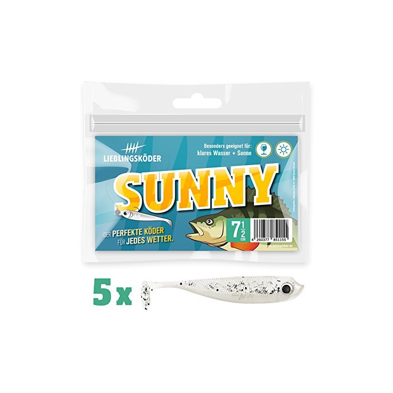 Lieblingsköder, 5 Rubber Fish for Zander Fishing, 7.5 cm, Zander