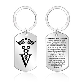 WFSJRED Veterinarians Prayer Keychain Veterinarian Gift Vet Tech Keychain Vet Gift Veterinarian Keychain Vet Tech Jewelry (Veterinarian KS..)