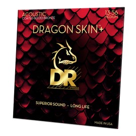 DRAGON SKIN+ - Coated 80/20 Acoustic Guitar Strings – DA8-13 – Superior Sound with Comfortable Feel & Long Life: Medium 13-56
