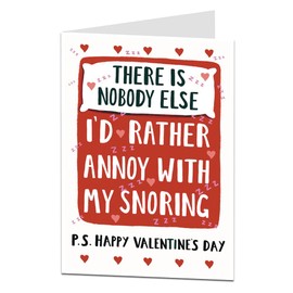 LimaLima Funny Valentines Day Card Perfect For Wife Humorous Annoy With My Snoring Design
