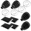 Caltric 2 Front Axle Inner Outer CV Boot Kit for