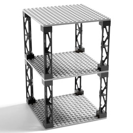INIBUD Foundation Board Block Plate Classic Compatible 16x16 Pitch Double-Sided 3 Boards 8 Pillars Set (Light Gray)