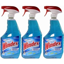 Windex Powerized Glass Cleaner Trigger Spray Bottle with Ammonia-d, 32oz - Pack of 3