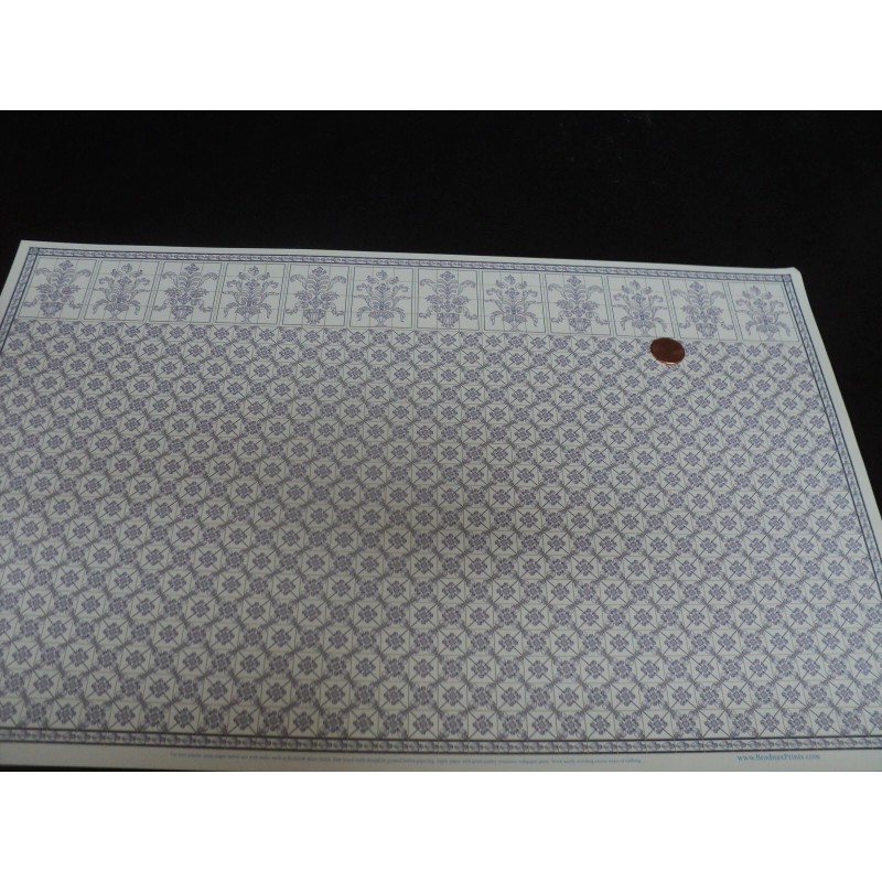 Brodnax Prints DOLLHOUSE WALLPAPER-LESLIE BLUE-1KT603