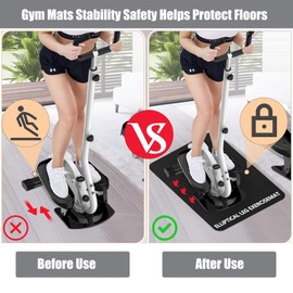Non-Slip Workout Mat for Ellipse Machine Leg Exerciser Thick Exercise Mat for Under Desk Elliptical Treadmill Mat Home Floor Protection Gym Mat (Single Non-Slip, 23.6" L x 17" W x 0.2" Th)