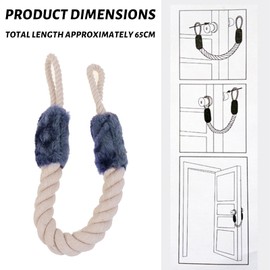 Jortmrd Set of 3 Cotton Door Stoppers Anti Door Stopper for Children 60 cm Baby Door Cords Safety Pinched Guard Protectors for Children Pets (Blue)