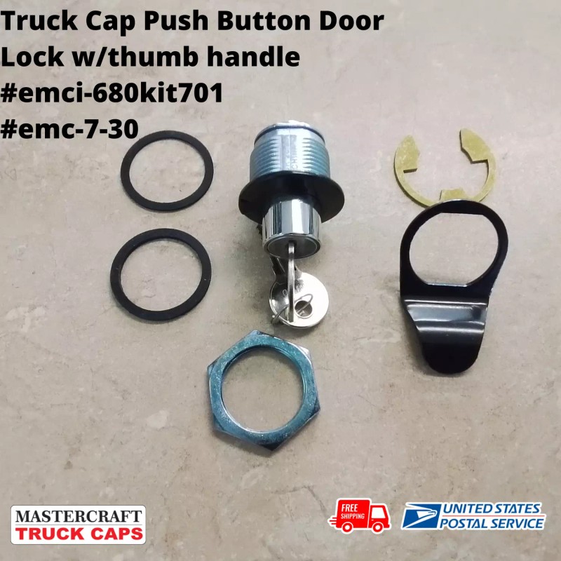 Trimark Truck Cap Push Button Door Lock and Latch