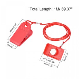 sourcing map Fitness Magnet Key, 46x28mm Shell, 15mm Dia. Magnet, Universal Safety Lock for Most Treadmill, Red 2Pcs