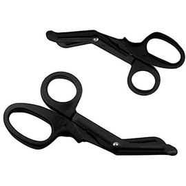 Tactical Black - Medical Premium Fluoride Scissor 7.5" and 5.5" Set of 2 Ideal for EMT, First Responder, Firefighter, Medical and Medic
