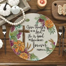 Artoid Mode - Juego de 4 manteles individuales para decoración de comedor con hojas de calabaza, uva, otoño y otoño, de 15 pulgadas