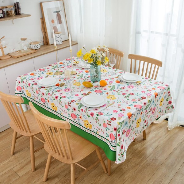MANGATA CASA Floral Table Cloth Rectangle Table 60x102in-Flower Rectangle Tablecloth