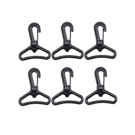 BAIWOAK Plastic Snap Hooks, 20 mm, 25 mm, 32 mm, 38 mm, 50 mm Plastic Swivel Snaphook Push Gate Clip Rotary Snaphook Rotating Claw Snap Clip Buckle Closure Hook for Strap, Black, black