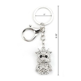 Sparkling Keychain Rhinestone Cattle Keychains for Women Elegant Car Keychain, Bling Bag Charm
