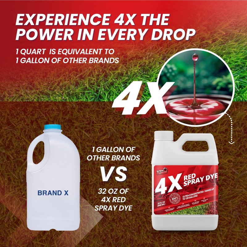 32oz 4X Red Spray Dye - Makes 128 Gallons of