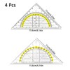 Geometry Triangle, Set of 4 Plastic Protractors, Set Squares, Drawing