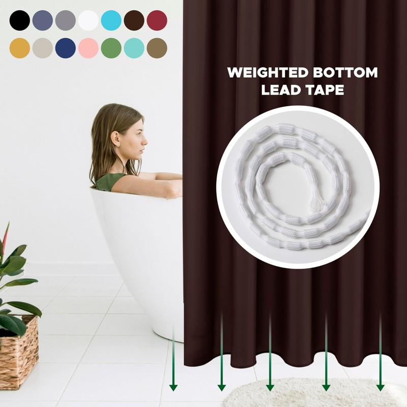 Biscaynebay Extra Long Fabric Shower Curtain Liners 72" Width by