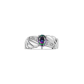 RYLOS Rings for Women Sterling Silver Angel Wing Birthstone Ring 7X5MM Gemstone & Diamonds June Alexandrite Jewelry for Women Sterling Silver Rings for Women Diamond Rings Size 5,6,7,8,9,10
