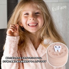 EsiFare Baby Teeth Box, Baby Teeth Case, Wooden Kids Teeth Box, Tooth Keepsake Box, Kids Teeth Storage, Baby Teeth Case, Wooden Baby Teeth Holder, Tooth Fairy Box, Boy Girl, Children, Baby Teeth