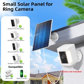 KEPEAK Solar Panel for Ring Camera Outdoor, 2 Pack USB C Solar Panels, Small Solar Panel Charger 5V, Compatible with Rechargeable Battery Powered Cam, IP65 Waterproof for Security Monitoring