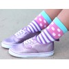 Jefferies Socks Girls Fun Fashion Cats/Dots/Stripes Pattern Variety Crew Socks