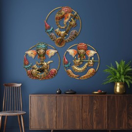 Discount ARA™ Musician Lord Ganesha Wall Frame Decorative Gift Item-Wall Hanging- Wall Decor