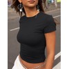ZHENWEI Cap Short Sleeve Workout Tops Women 3 Pack Crop