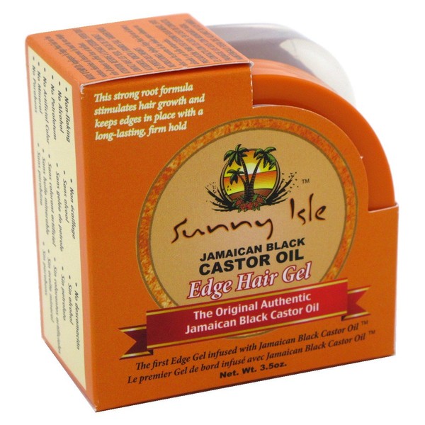 Sunny Isle Jamaican Castor Oil Edge Hair Gel 3.5 Ounce Jar (103ml) (3 Pack)