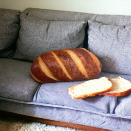 Generic PiliPillows Ultra Realistic, Super Soft Bread Shaped Throw Pillow Decorative Plush for Bedroom and Home Decor