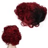 Curly Short Wig Wine Red Women Wig Gradient Color Adjustable