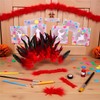 50 Pcs Red Feather Nature Feather Carnival Halloween Costume,Red Handicrafts,