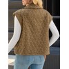 Cicy Bell Womens Lightweight Quilted Vests Cargo Button Down Cropped