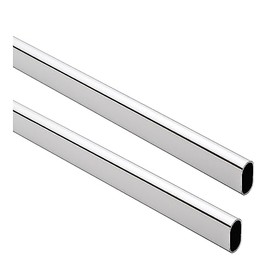60" Oval Closet Rod (15mm x 30mm) | 2 Pack | Chrome