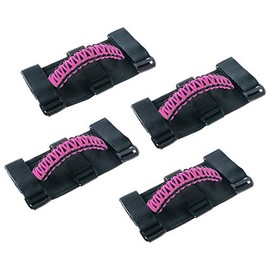 Savadicar 4 x Roll Bar Grab Handles Grip Handle for Jeep Wrangler YJ TJ JK JL & Gladiator JT 1987-2020, Interior Accessories, Pink